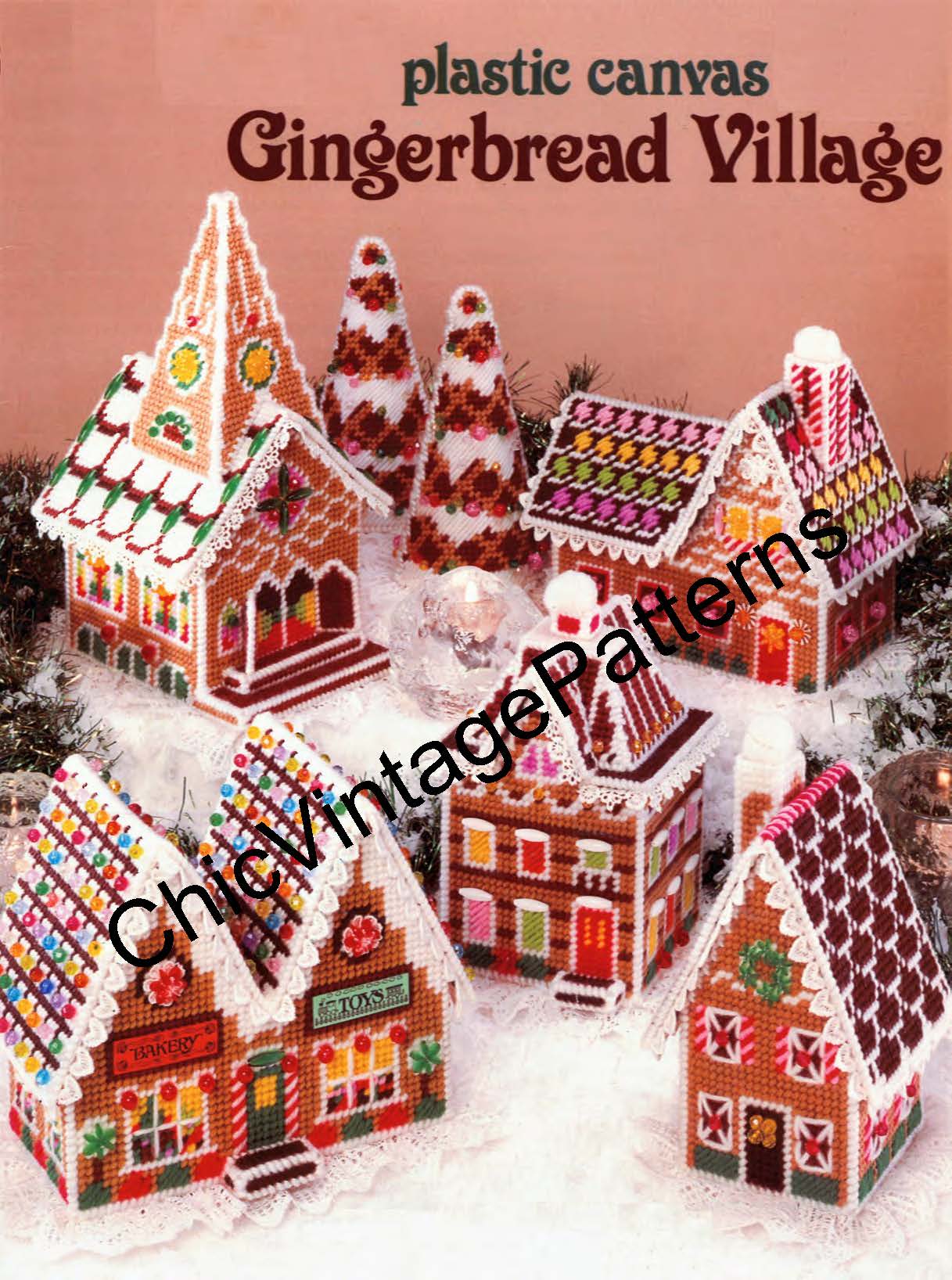 Plastic Canvas Gingerbread Village Pattern