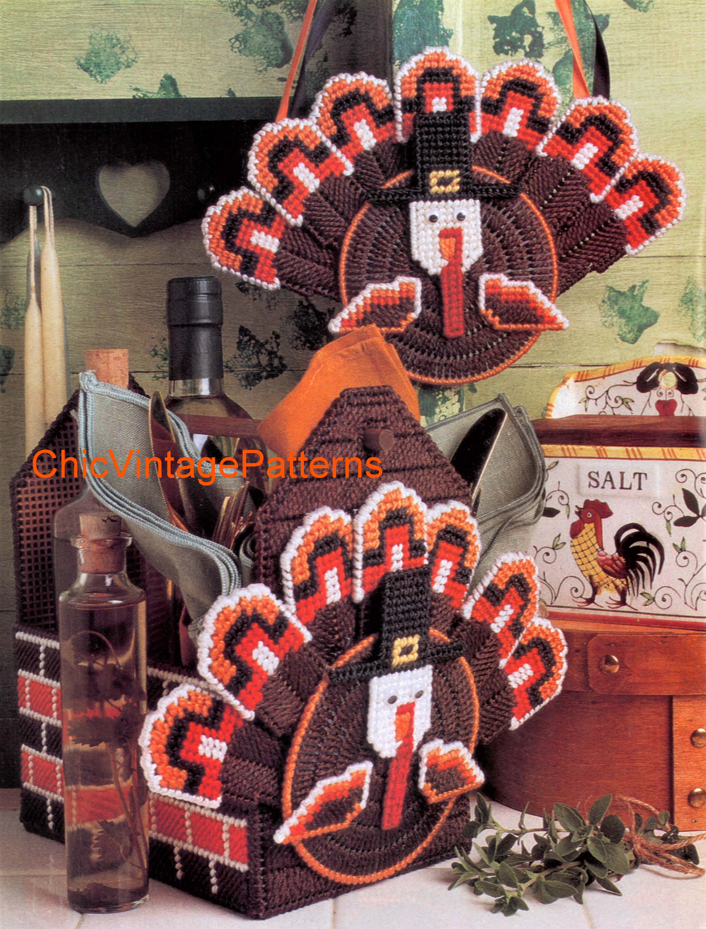 Plastic Canvas Thanksgiving Turkey ChicVintagePatterns   TomTurkey Page 1 2334x 