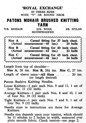 Knitted Sweaters, His & Her Mohair Jumper Pattern, Instant Download