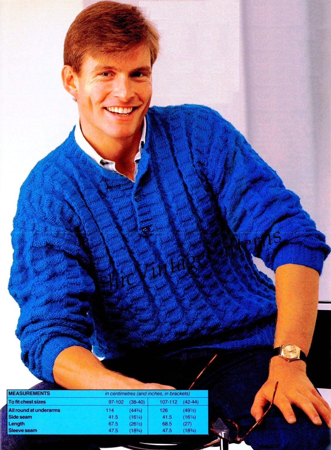 Men's Knitted Sweater Pattern | ChicVintagePatterns